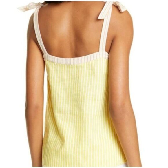 Ted Baker Colour by Number Asinara Stripe Cotton Linen Tank Yellow Size 2 (US 6 - Picture 2 of 6